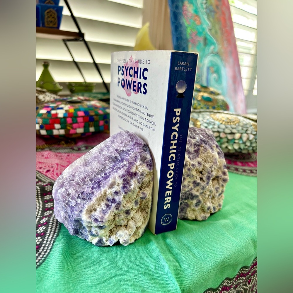 Purple Fluorite bookends || Double sided - Picture 4 of 9